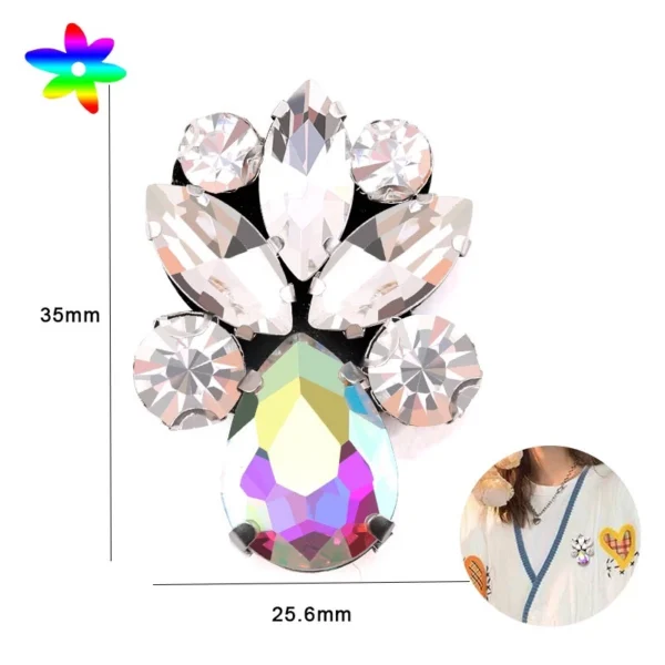 Diamond Patch CHUNKY BEADS IRON ON MANIK BAJU BATU TAMPAL Exclusive Glass Nikah DIY Accessories for Clothing Rhinestone Decorations