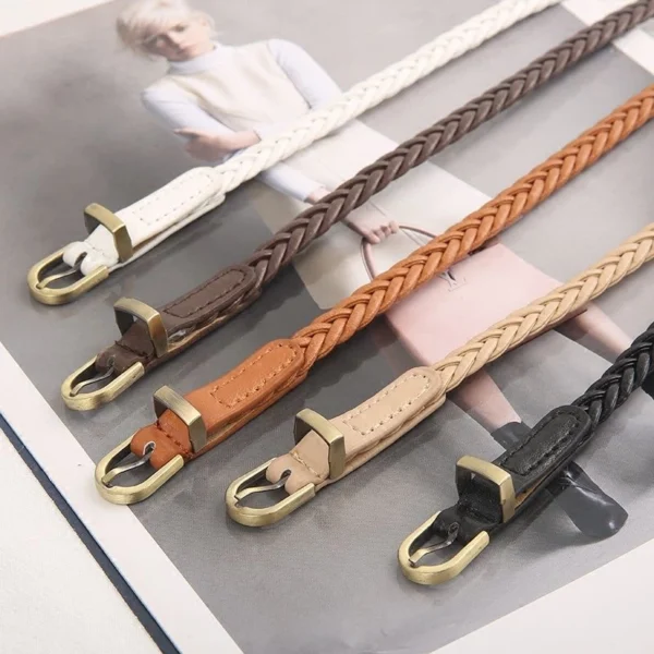 Tiny braided Small thin Lady belt ladies women belt woman
