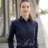 Premium Formal Navy Blue Women Shirt Long Sleeve