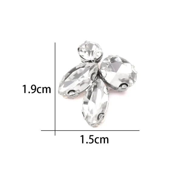 Diamond Patch CHUNKY BEADS IRON ON MANIK BAJU BATU TAMPAL Exclusive Glass Nikah DIY Accessories for Clothing Rhinestone Decorations