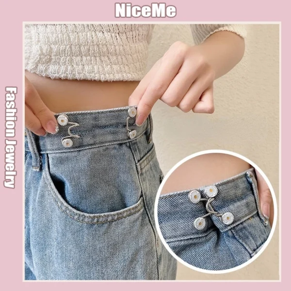 Waist buttons Detachable Adjustable Skirt Jeans Waist Anti slip Brooch Pin Kerongsang
