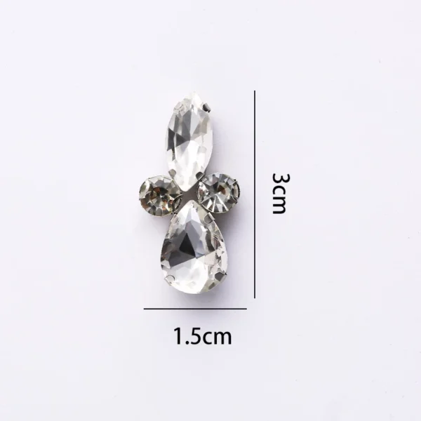 Diamond Patch CHUNKY BEADS IRON ON MANIK BAJU BATU TAMPAL Exclusive Glass Nikah DIY Accessories for Clothing Rhinestone Decorations