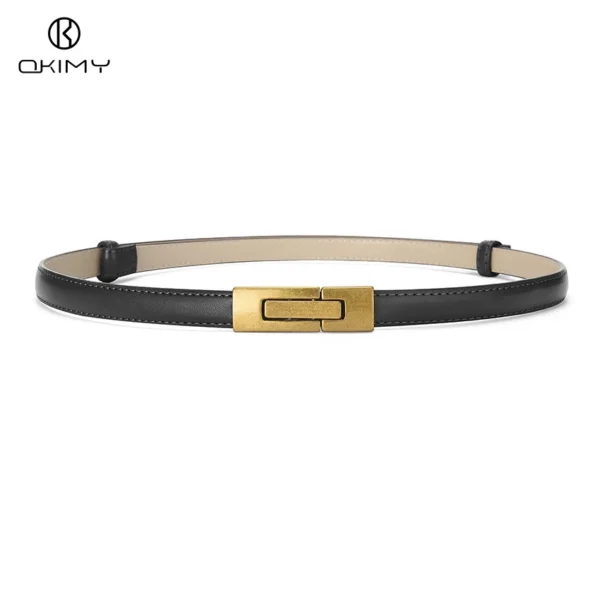 Elegant Women s Belts Thin Belt Soft PU Belt Adjustable Long Waistbands With Alloy Buckle Decorations