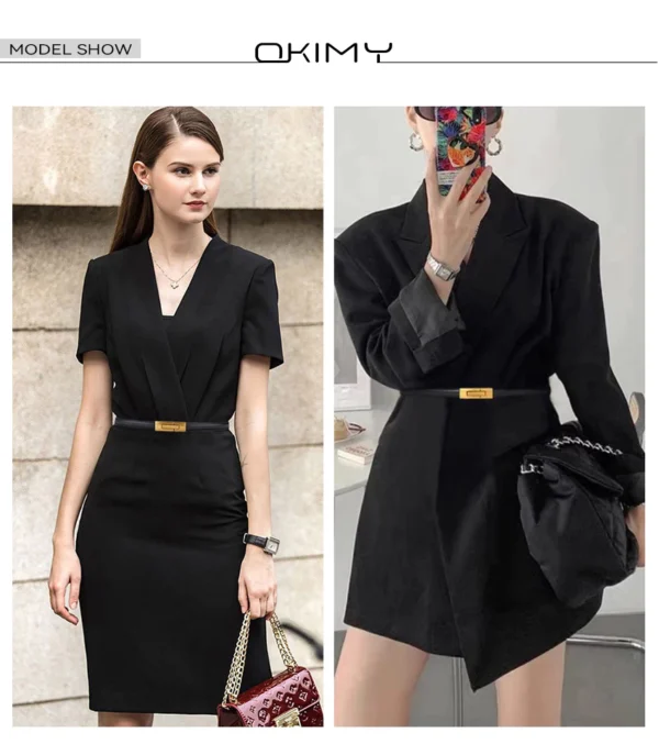 Elegant Women s Belts Thin Belt Soft PU Belt Adjustable Long Waistbands With Alloy Buckle Decorations