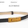 Elegant Women s Belts Thin Belt Soft PU Belt Adjustable Long Waistbands With Alloy Buckle Decorations