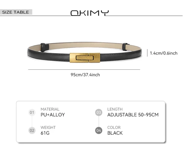 Elegant Women s Belts Thin Belt Soft PU Belt Adjustable Long Waistbands With Alloy Buckle Decorations