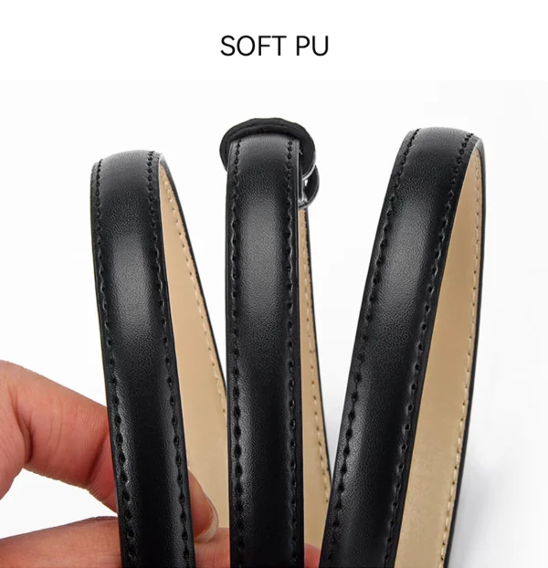 Elegant Women s Belts Thin Belt Soft PU Belt Adjustable Long Waistbands With Alloy Buckle Decorations