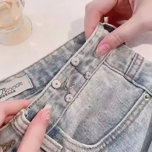 Waist buttons Detachable Adjustable Skirt Jeans Waist Anti slip Brooch Pin Kerongsang