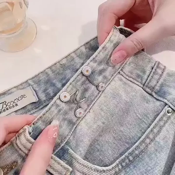 Waist buttons Detachable Adjustable Skirt Jeans Waist Anti slip Brooch Pin Kerongsang