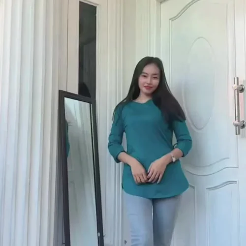 Women s Long Sleeve Oval Top Modern Premium 20s Combed Cotton Casual Clothes for Women