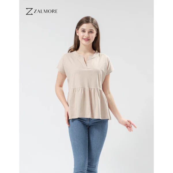 Loose V neck Peplum Top LUMA CottonTM Premium Soft Lightweight Women s Top Non TransparentSEJUK Blouse Women Korean Style Cute Blouse