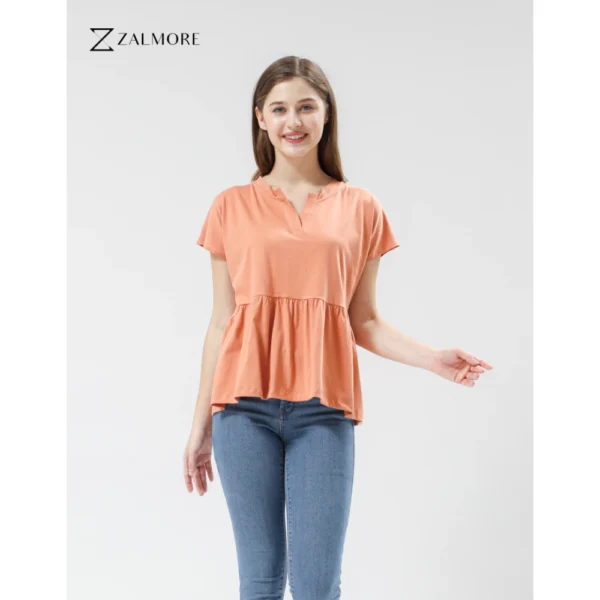 Loose V neck Peplum Top LUMA CottonTM Premium Soft Lightweight Women s Top Non TransparentSEJUK Blouse Women Korean Style Cute Blouse