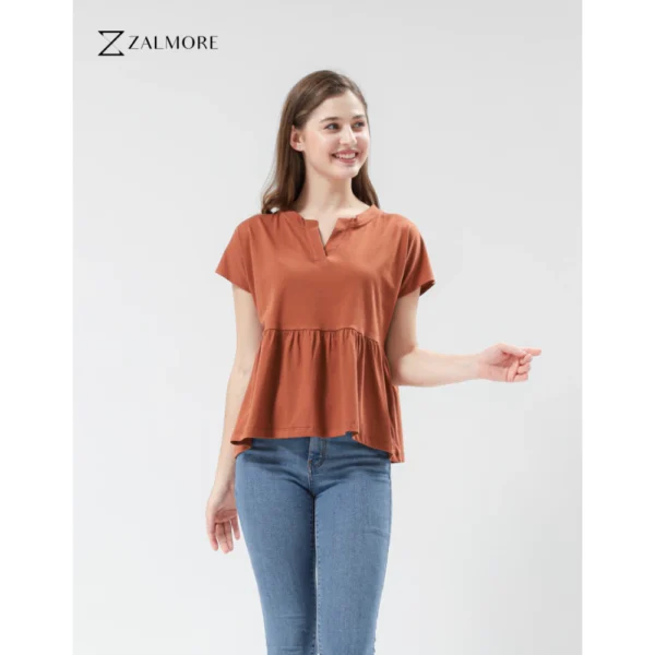 Loose V neck Peplum Top LUMA CottonTM Premium Soft Lightweight Women s Top Non TransparentSEJUK Blouse Women Korean Style Cute Blouse