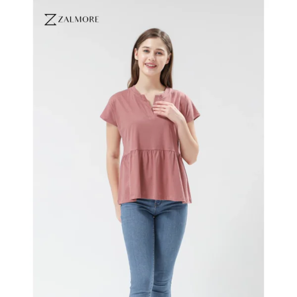 Loose V neck Peplum Top LUMA CottonTM Premium Soft Lightweight Women s Top Non TransparentSEJUK Blouse Women Korean Style Cute Blouse