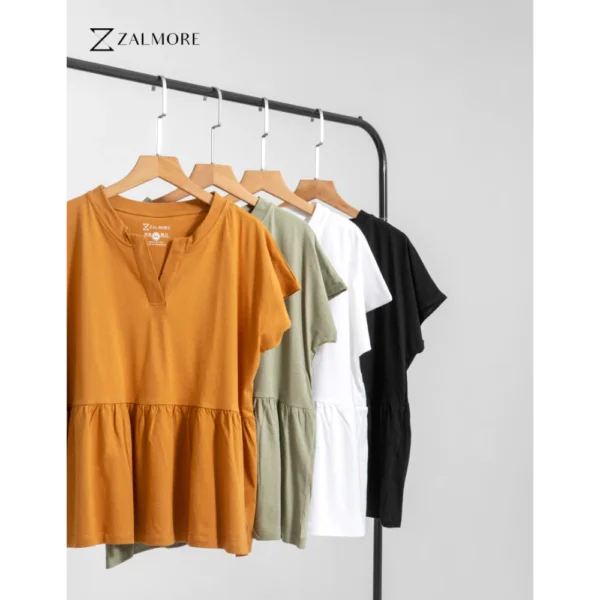 Loose V neck Peplum Top LUMA CottonTM Premium Soft Lightweight Women s Top Non TransparentSEJUK Blouse Women Korean Style Cute Blouse