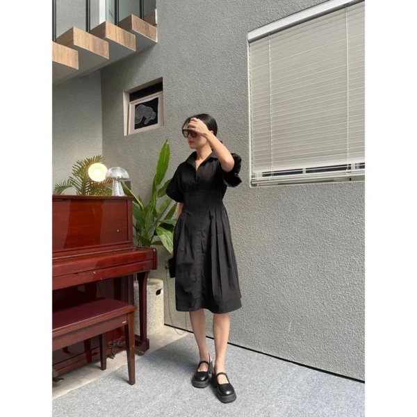 Lauren Dress Women s Office Wear with Collar Poplin Material Dress Woman Dress Plus Size