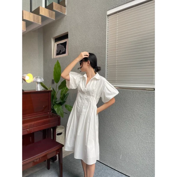 Lauren Dress Women s Office Wear with Collar Poplin Material Dress Woman Dress Plus Size