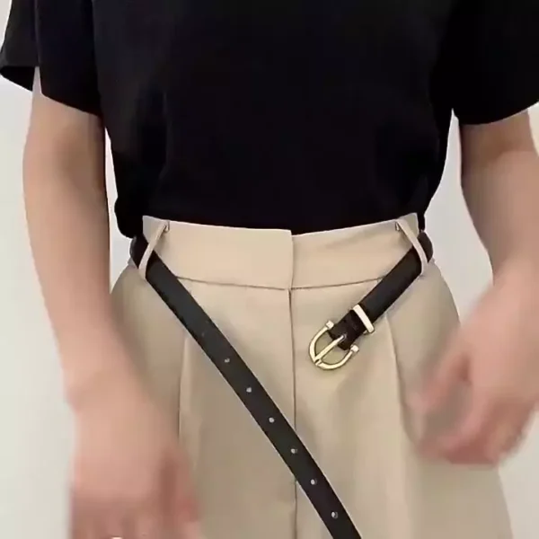 Women Fashion Belt Retro PU Small Belt Versatile Decoration For Skirts And Jeans