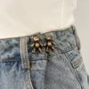 Waist buttons Detachable Adjustable Skirt Jeans Waist Anti slip Brooch Pin Kerongsang