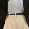 Women Fashion Belt Retro PU Small Belt Versatile Decoration For Skirts And Jeans