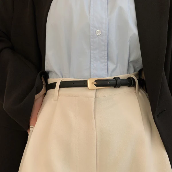 Women Fashion Belt Retro PU Small Belt Versatile Decoration For Skirts And Jeans