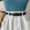 Women Fashion Belt Retro PU Small Belt Versatile Decoration For Skirts And Jeans
