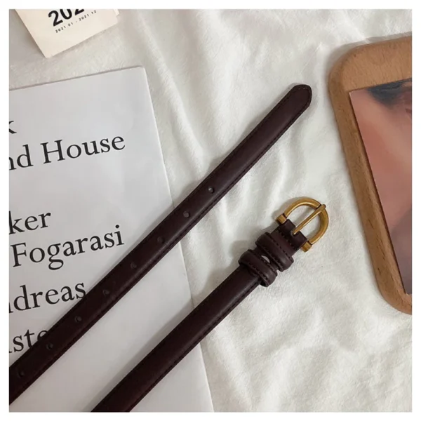 Women Fashion Belt Retro PU Small Belt Versatile Decoration For Skirts And Jeans