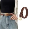 Women Fashion Belt Retro PU Small Belt Versatile Decoration For Skirts And Jeans