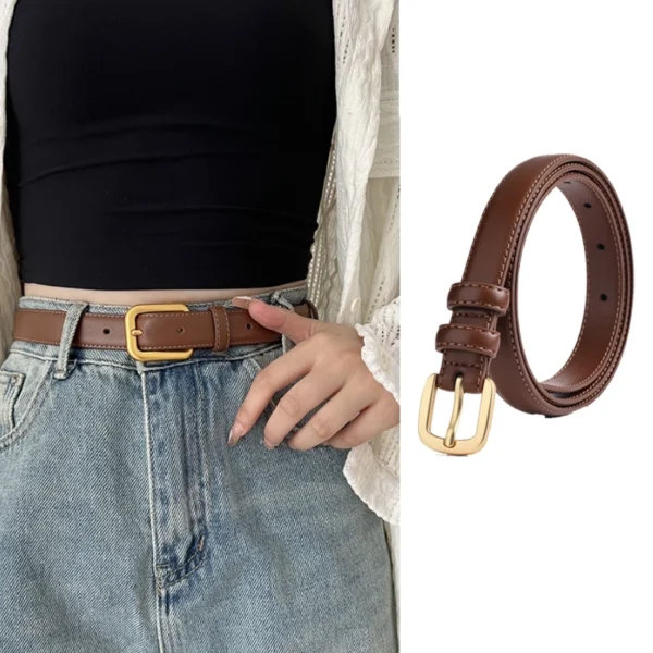 Women Fashion Belt Retro PU Small Belt Versatile Decoration For Skirts And Jeans