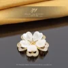 Sv Premium Flower Shell Austria Brooch Pin -