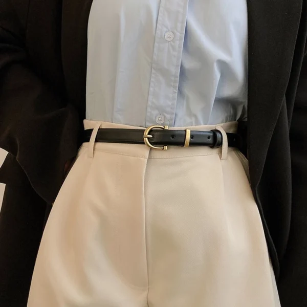 Women Fashion Belt Retro PU Small Belt Versatile Decoration For Skirts And Jeans