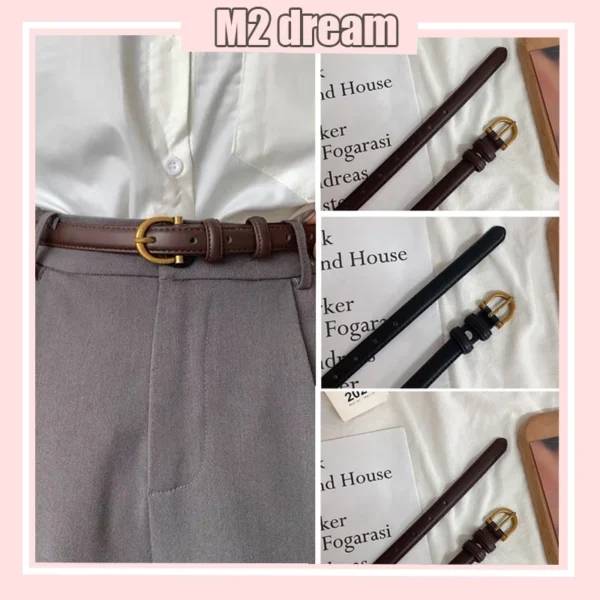 Women Fashion Belt Retro PU Small Belt Versatile Decoration For Skirts And Jeans