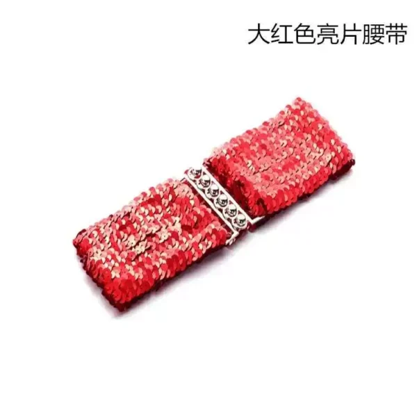 Bling Womens Rivet Sequins Elastic Stretch Wide Waist Belt Waistband Casual Well Ladies Belt Fashion