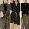 New Women Thin Waist Belt Versatile Belt For Dresses Retro Chain Belt