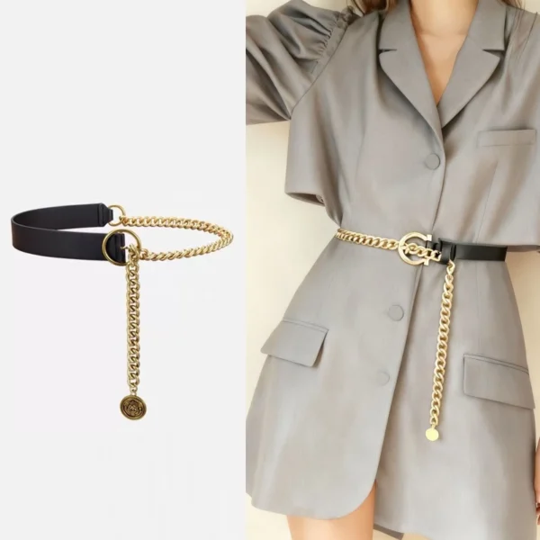 New Women Thin Waist Belt Versatile Belt For Dresses Retro Chain Belt