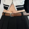 Women Fashion Belt Retro PU Small Belt Versatile Decoration For Skirts And Jeans