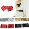 Bling Womens Rivet Sequins Elastic Stretch Wide Waist Belt Waistband Casual Well Ladies Belt Fashion