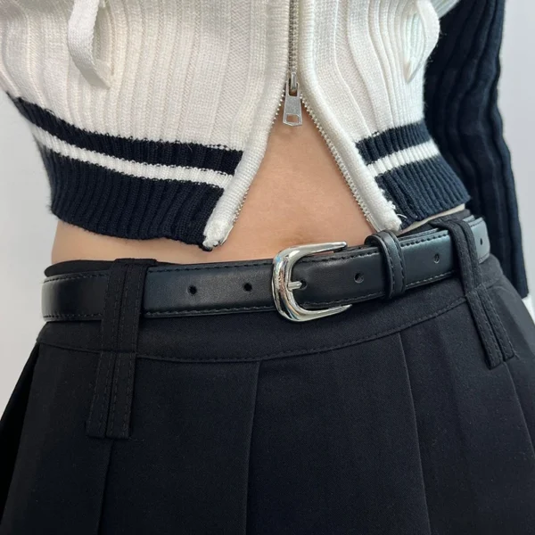 Women Fashion Belt Retro PU Small Belt Versatile Decoration For Skirts And Jeans