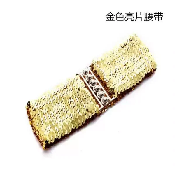 Bling Womens Rivet Sequins Elastic Stretch Wide Waist Belt Waistband Casual Well Ladies Belt Fashion
