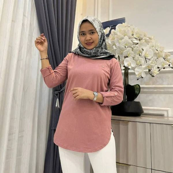 Women s Long Sleeve Oval Top Modern Premium 20s Combed Cotton Casual Clothes for Women