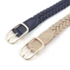 Korean Leather Woven Women s Belt Fashionable Square Buckle Leather Belt With Decorative Jeans Belt
