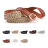 Korean Leather Woven Women s Belt Fashionable Square Buckle Leather Belt With Decorative Jeans Belt