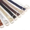 Korean Leather Woven Women s Belt Fashionable Square Buckle Leather Belt With Decorative Jeans Belt