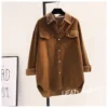 Blouse Women European station Corduroy shirt Korean Style latest women loose casual cardigan shirt