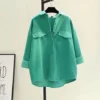 Blouse Women European station Corduroy shirt Korean Style latest women loose casual cardigan shirt