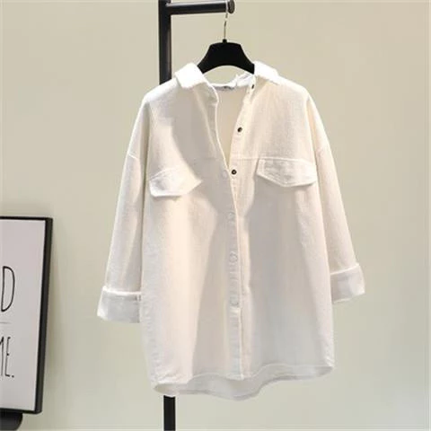 Blouse Women European station Corduroy shirt Korean Style latest women loose casual cardigan shirt