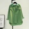 Blouse Women European station Corduroy shirt Korean Style latest women loose casual cardigan shirt