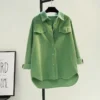 Blouse Women European station Corduroy shirt Korean Style latest women loose casual cardigan shirt