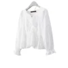 Blouse Women Korean Elegant Long Sleeve Blouse With Ruffles Women Shirt