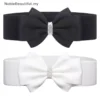 Women s Elastic Bow Belt Wide Rhinestone Stretch Belts Ladies Wide Wedding Party Waistband For Dress Jeans MY
